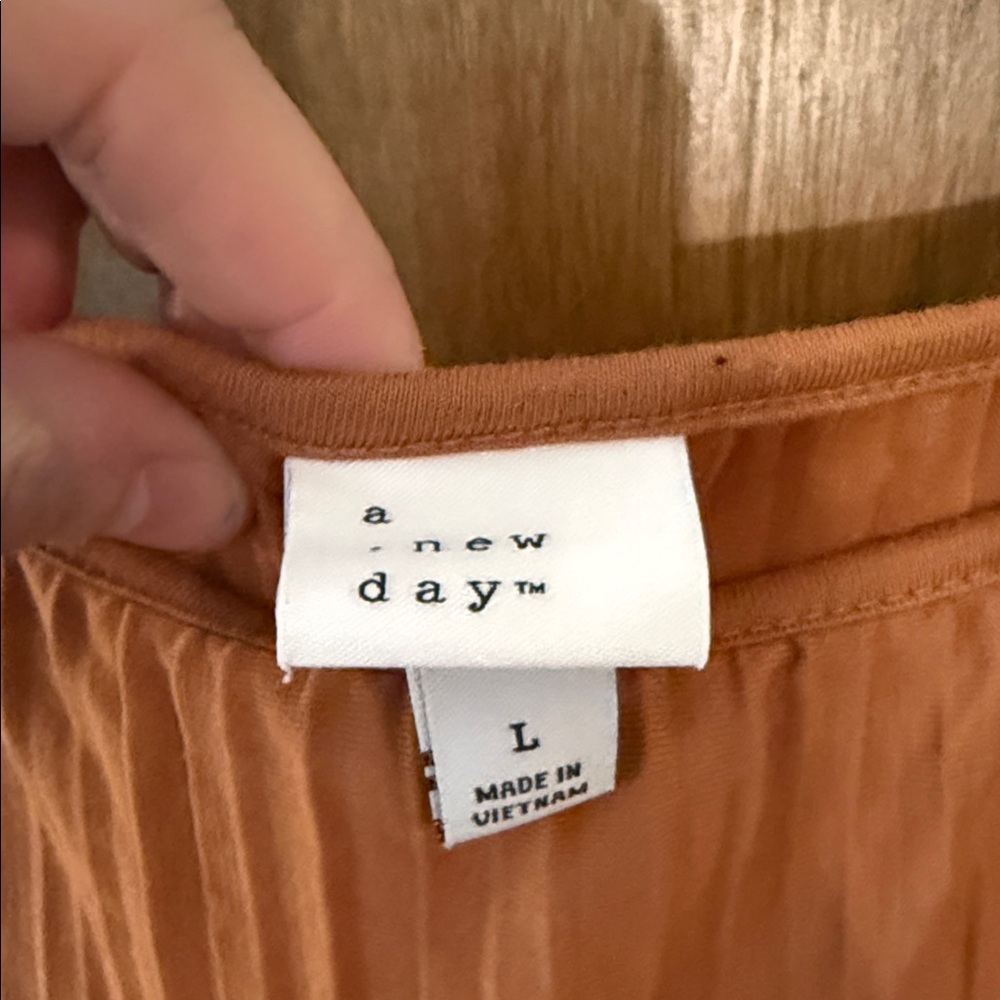 a new day Rust-Brown Pleated Spaghetti-Strap Maxi Dress - Picture 2 of 3
